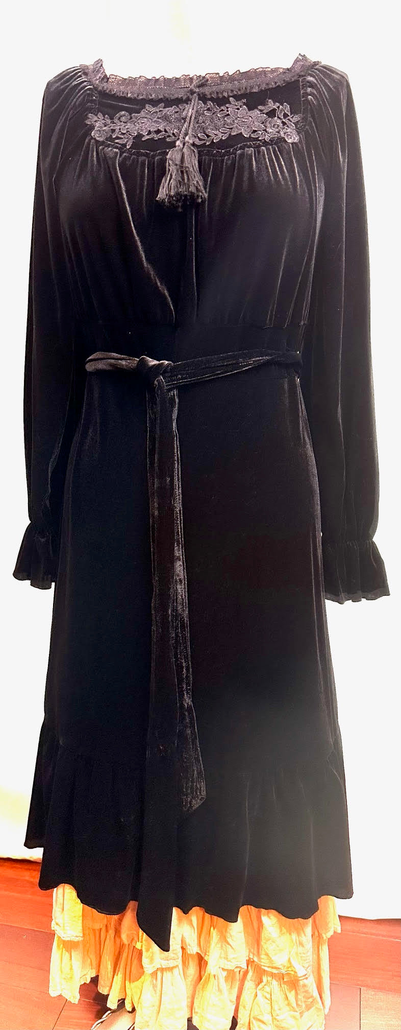 Black Velvet Dress w/ Long Sleeves