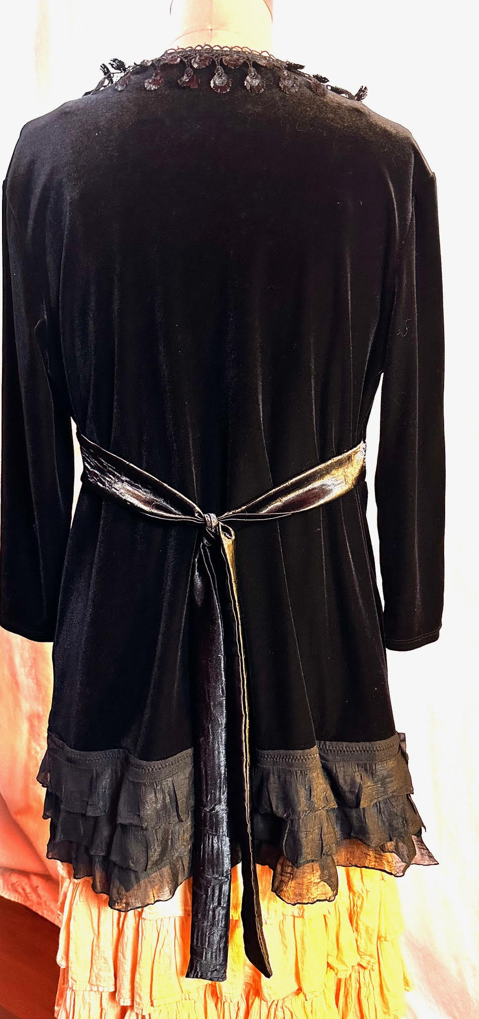 Black Stretch Velvet Unlined Jacket