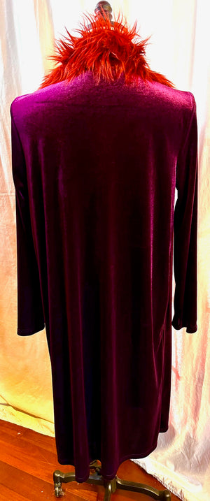 Long Purple Stretch Velvet Jacket