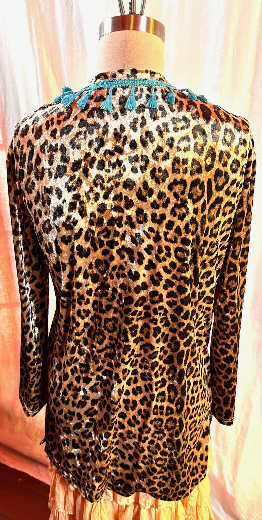 Leopard Stretch Velvet Unlined Jacket