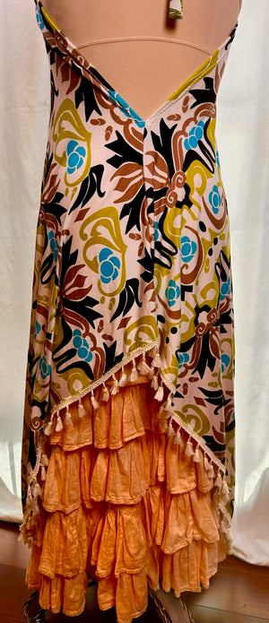 Halter Summer Dress Made From Vintage Print