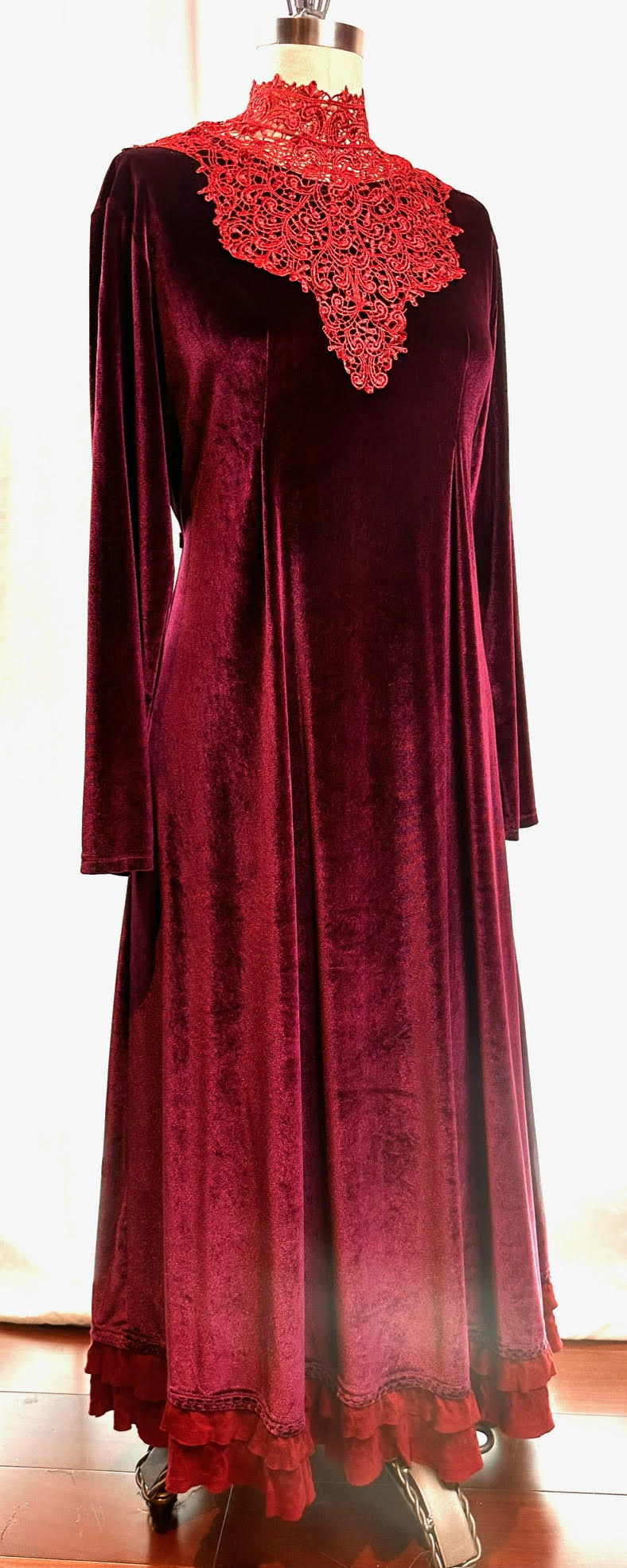 Long Purple Velvet Dress