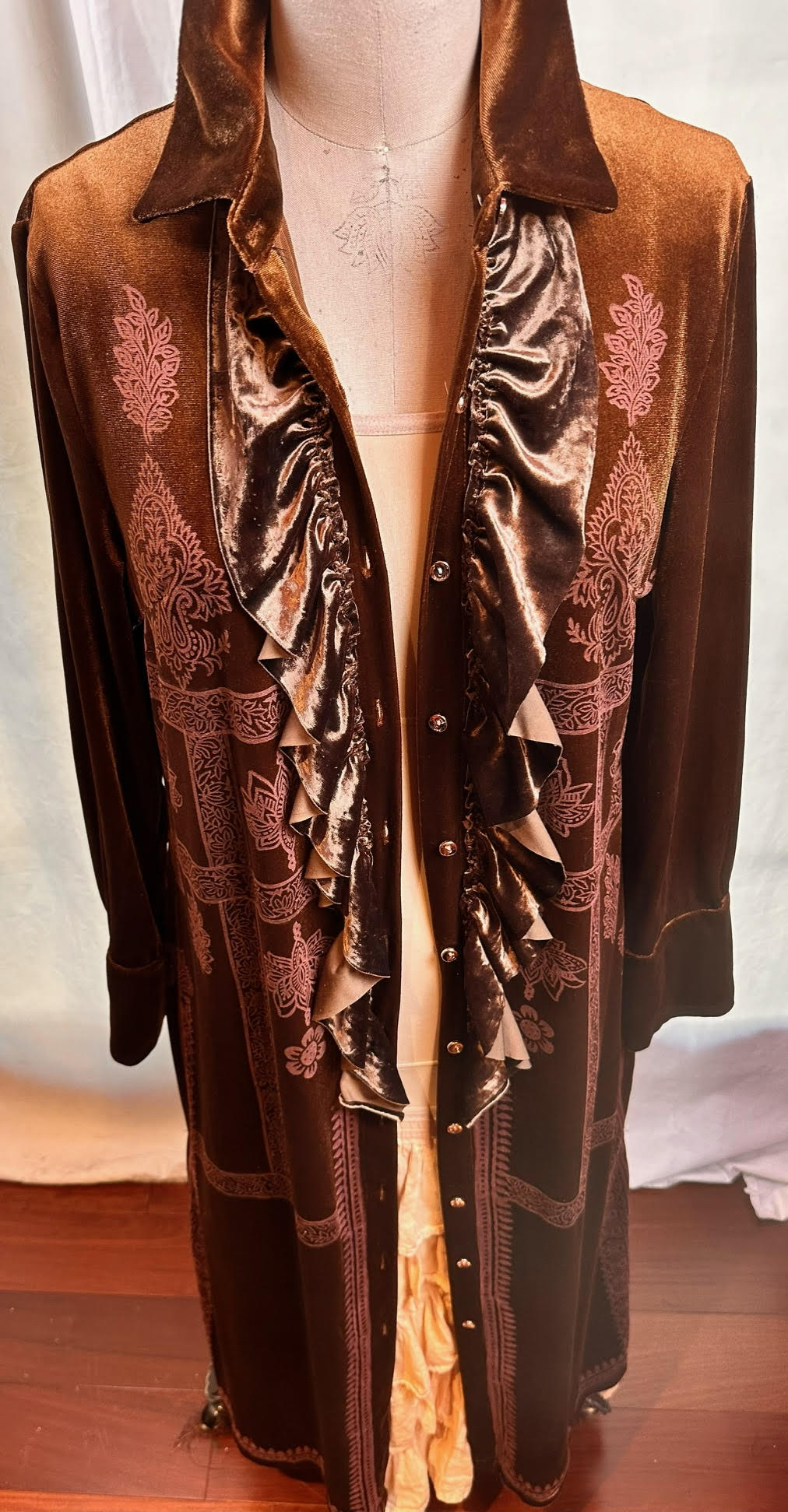 Copper-Colored Velvet Unlined Jacket