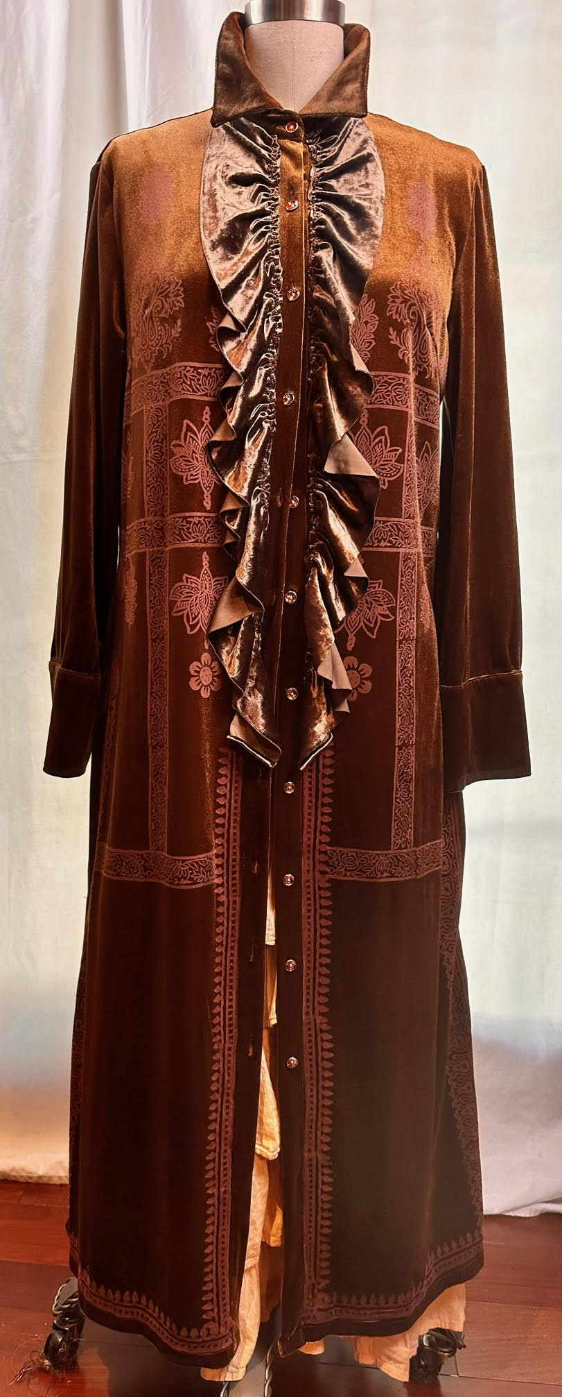 Copper-Colored Velvet Unlined Jacket