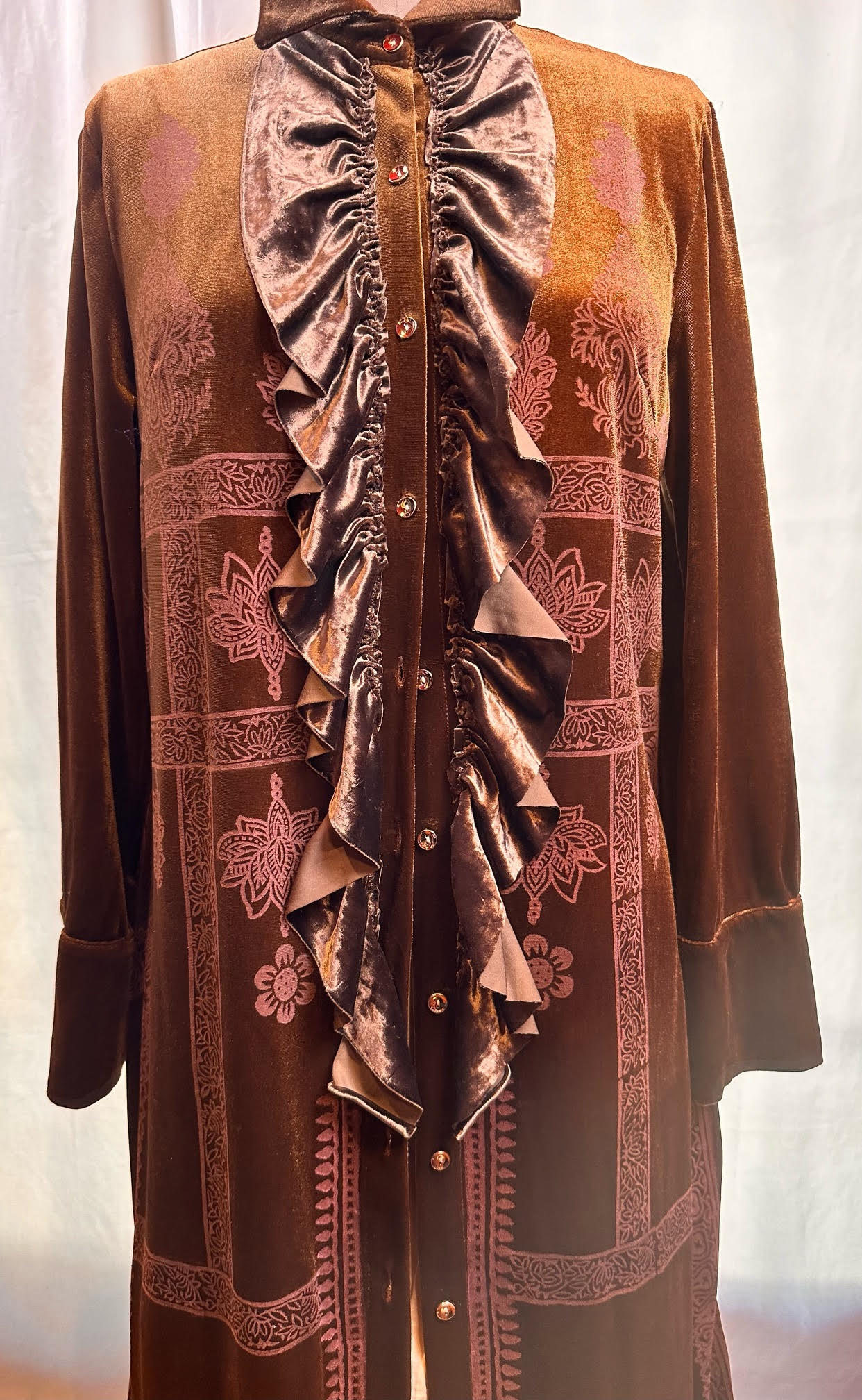 Copper-Colored Velvet Unlined Jacket