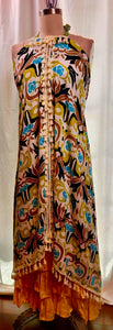 Halter Summer Dress Made From Vintage Print