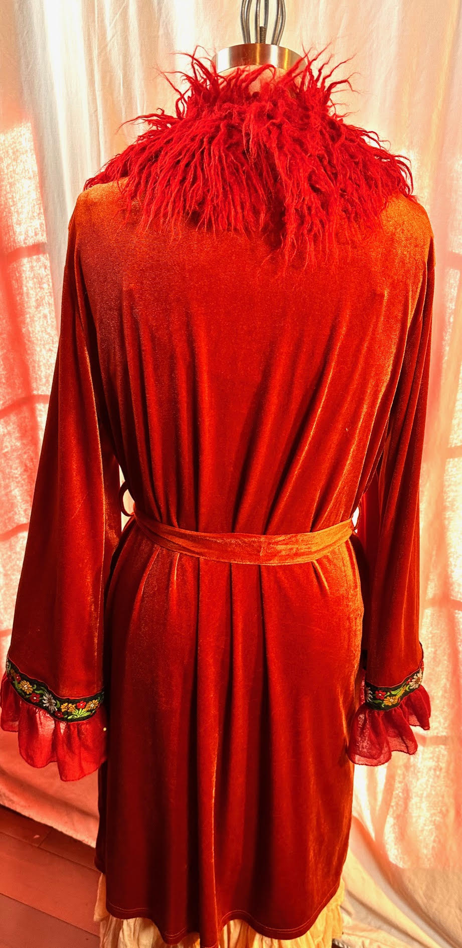 Orange Stretch Velvet Jacket