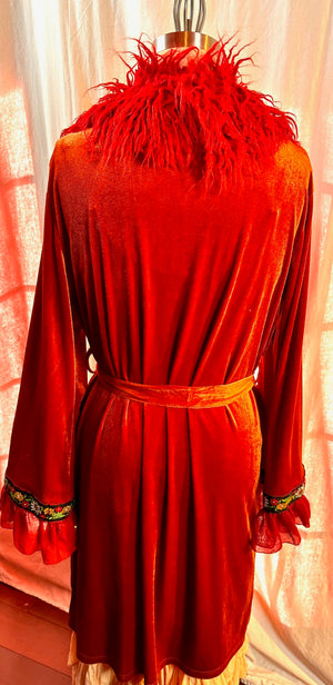 Orange Stretch Velvet Jacket