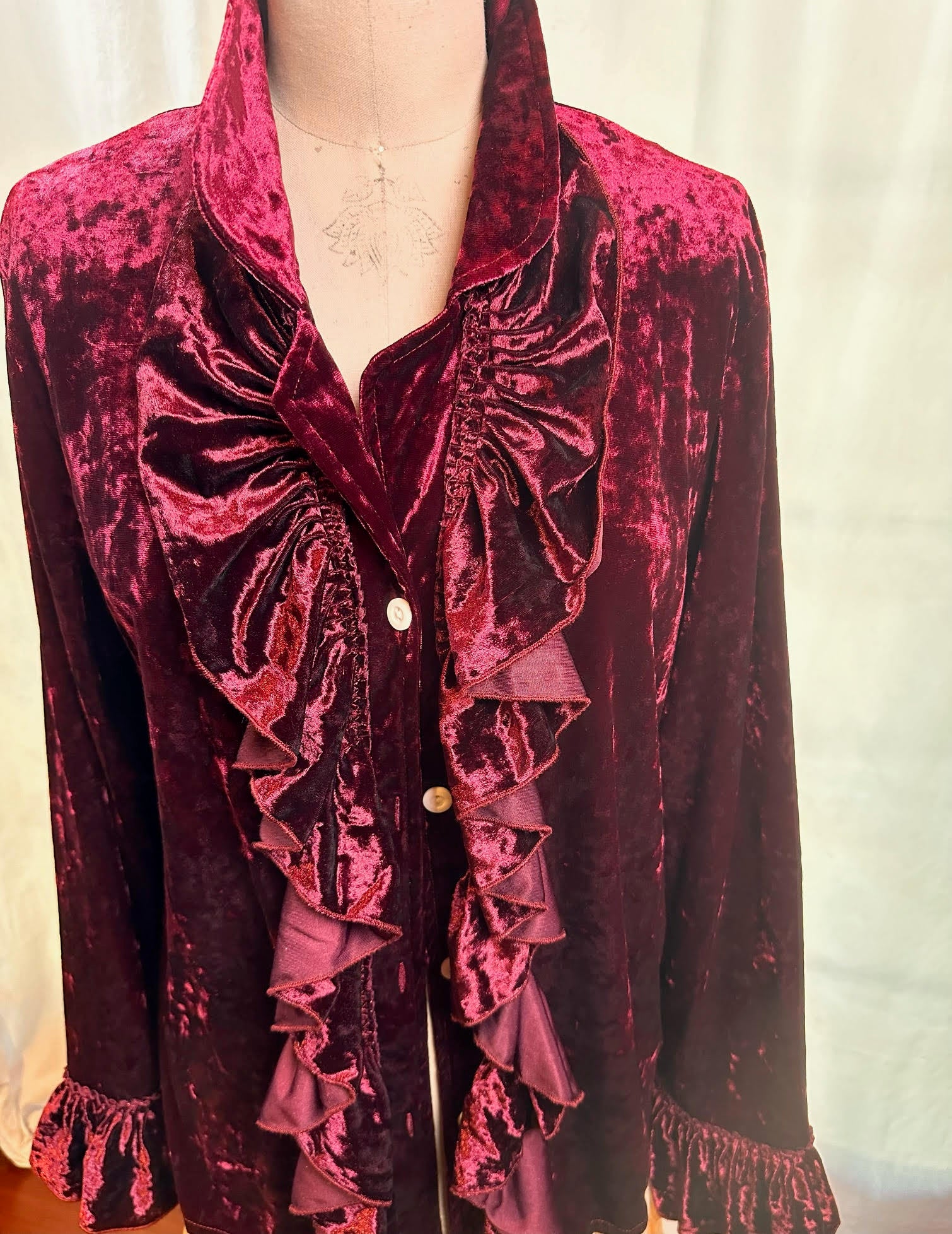 Men's Velvet Button-up Shirt