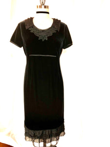 Black Stretch Velvet Dress