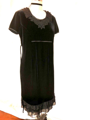 Black Stretch Velvet Dress