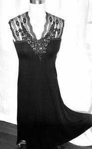 Long Black Stretch Knit Dress