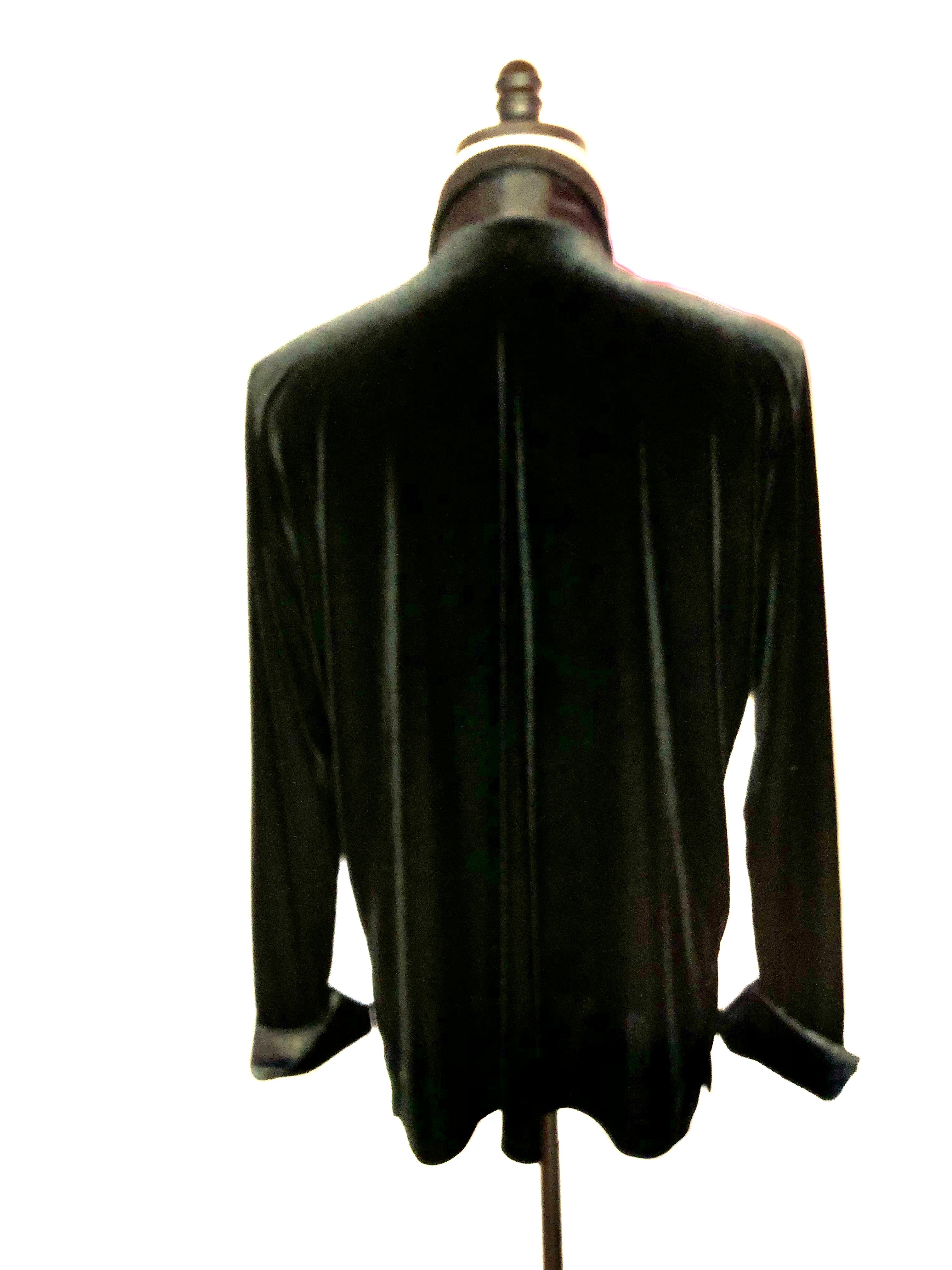 Men's Black Stretch Velvet Shirt