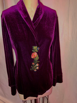 Purple Stretch Velvet Jacket