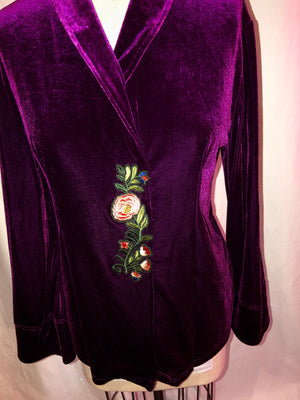 Purple Stretch Velvet Jacket
