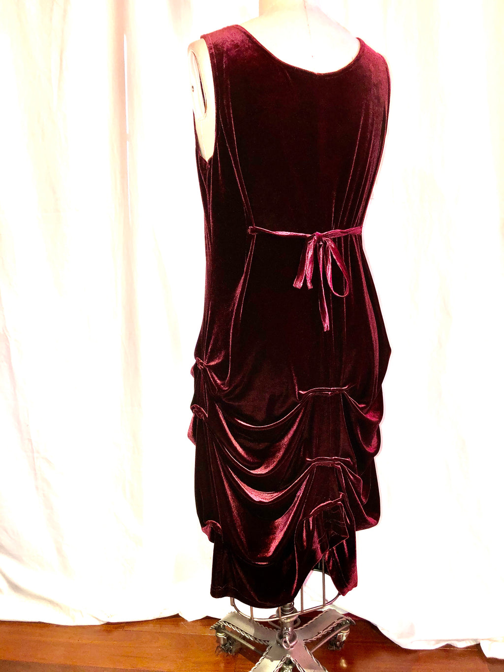 Vintage Inspired Burgundy Velvet Dress