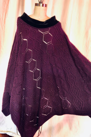 Purple Knit Poncho