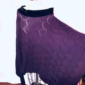 Purple Knit Poncho
