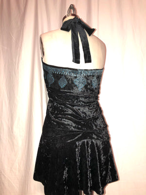 Black Stretch Velvet Sarong