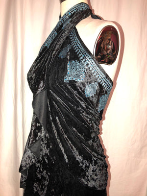 Black Stretch Velvet Sarong