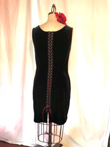 Black Stretch Velvet Tank Dress