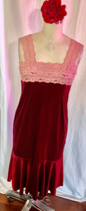 Red Stretch Velvet Dress