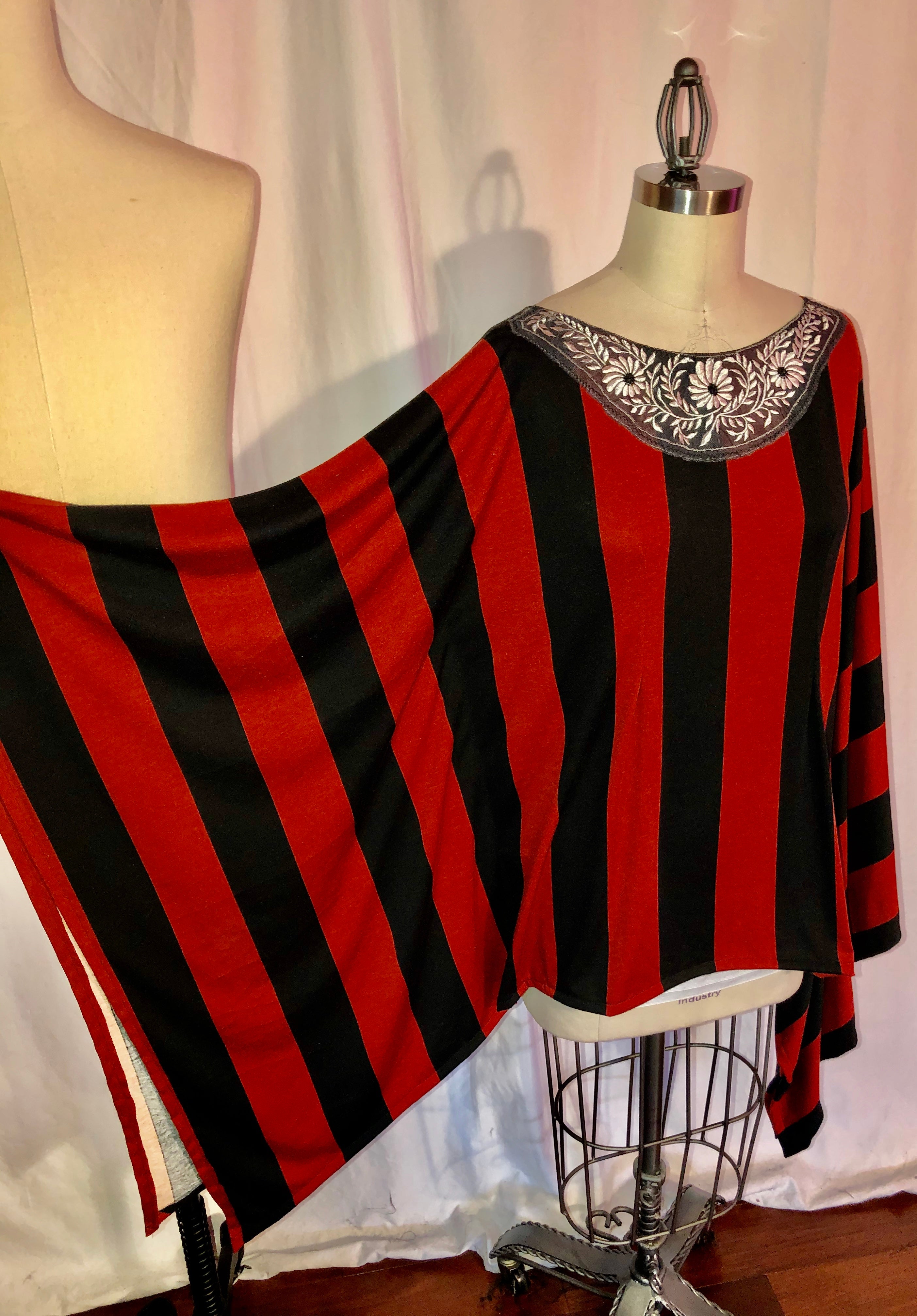 Black & Red Striped Caftan