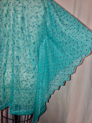 Sheer Turquoise Lace Caftan