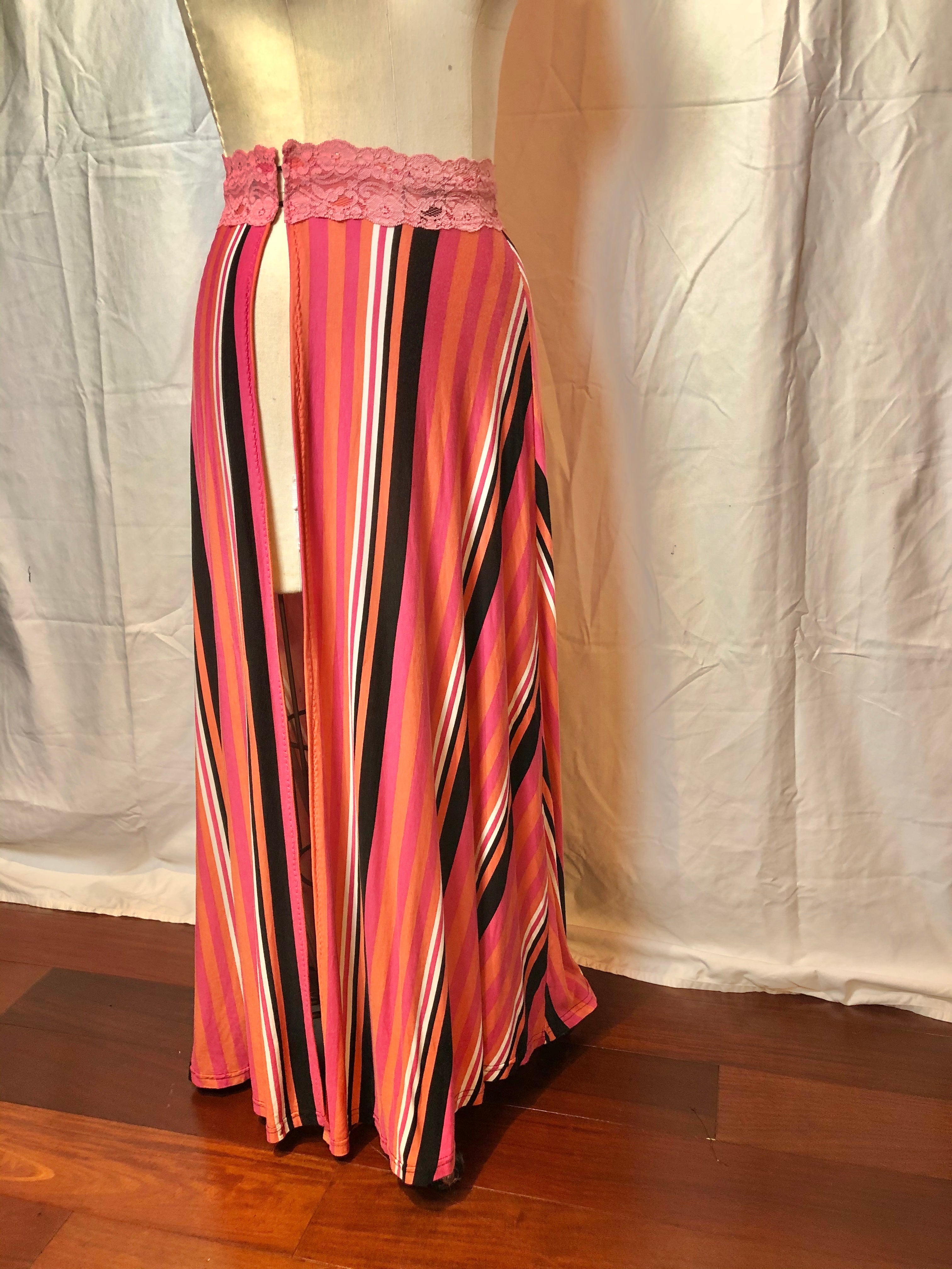 Long Striped Skirt