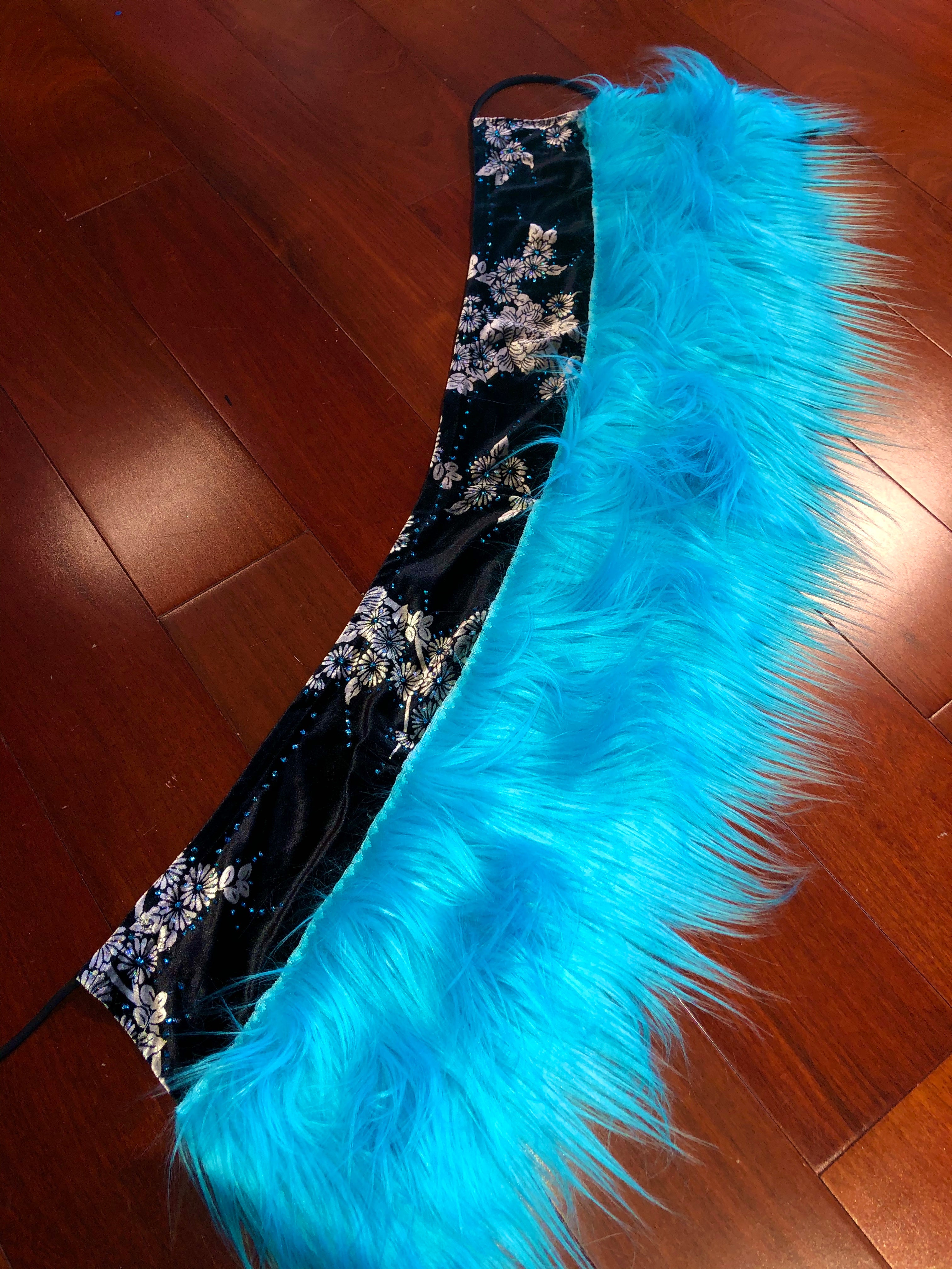 Fun Turquoise Fake Fur Tutu/Belt