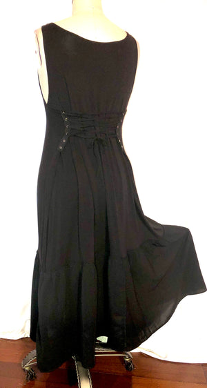 Long Black Stretch Knit Dress