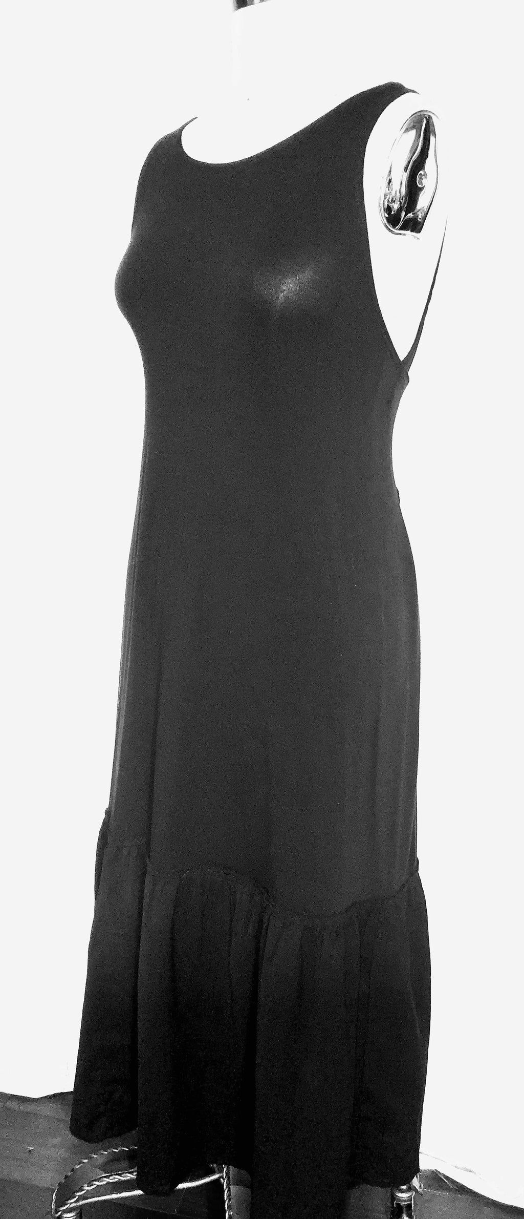 Long Black Stretch Knit Dress