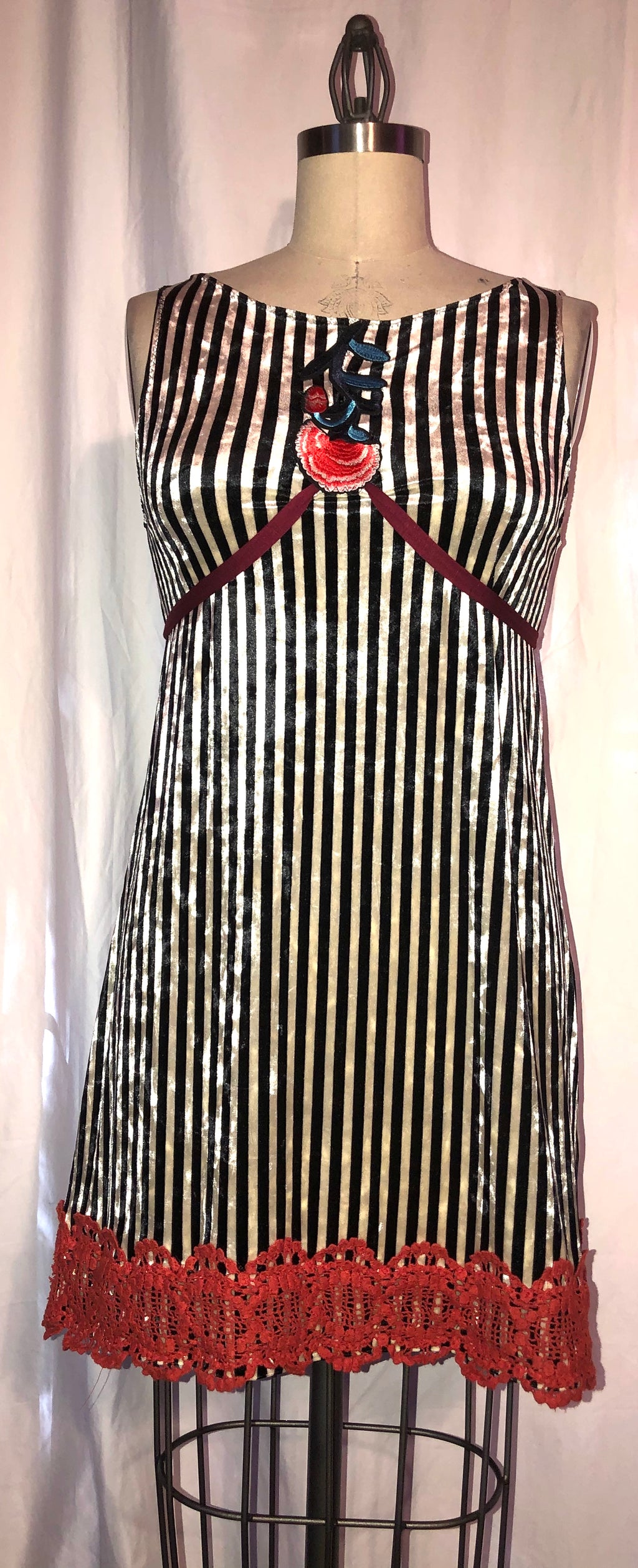 Black & Off-white Striped Dress