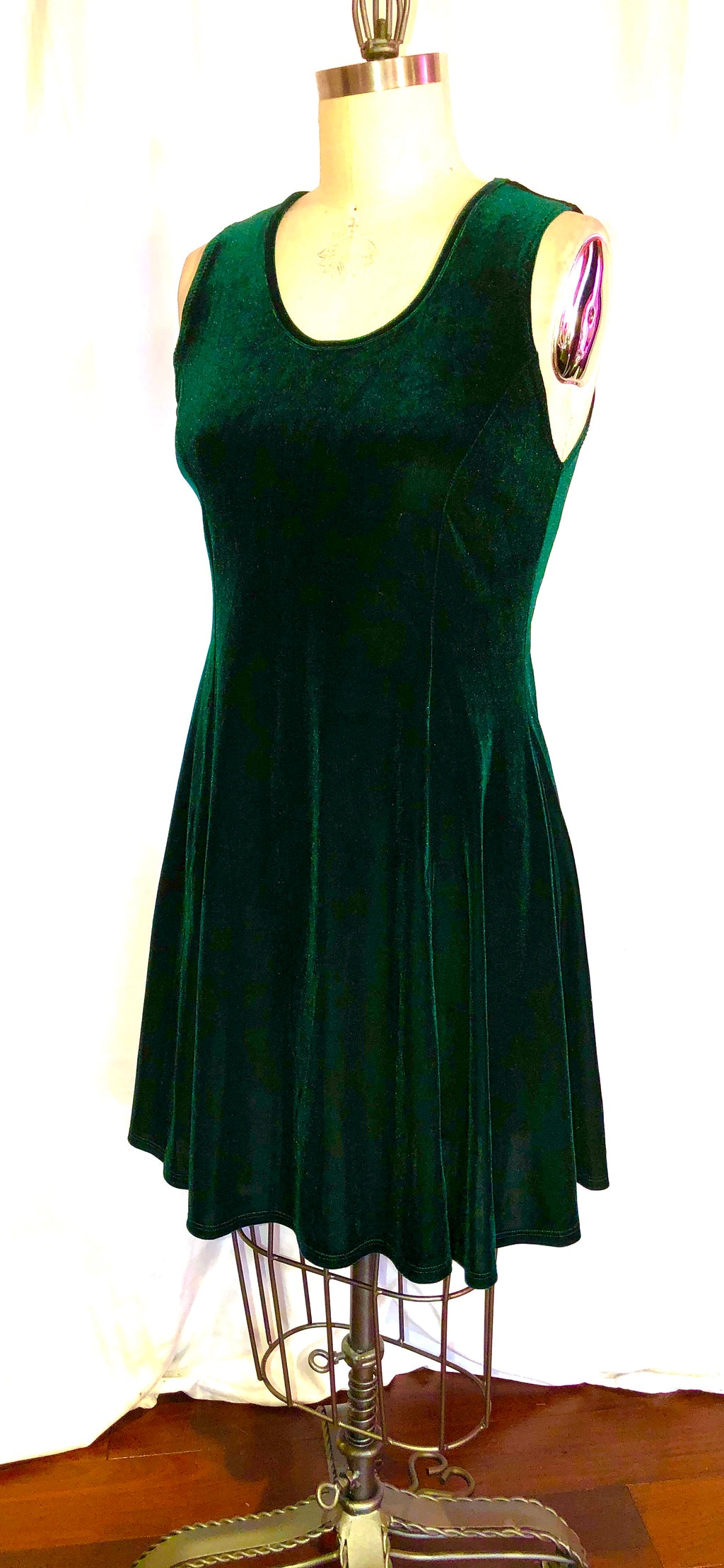 Green Velvet Mini Dress