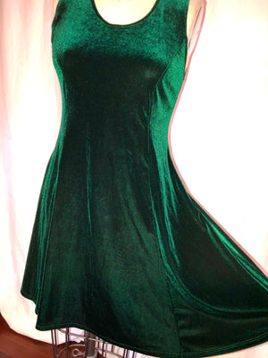 Green Velvet Mini Dress
