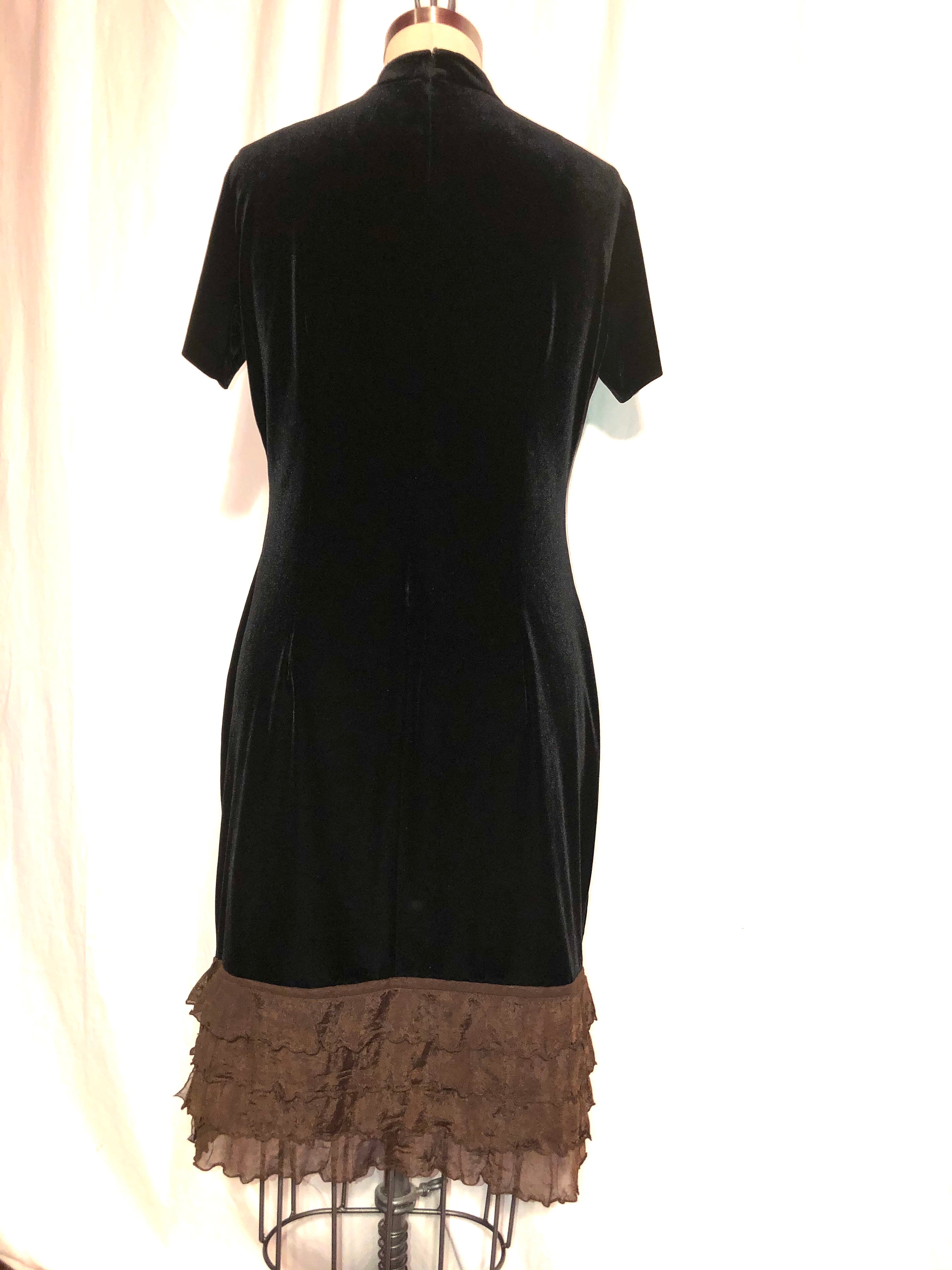 Black Stretch Velvet Dress