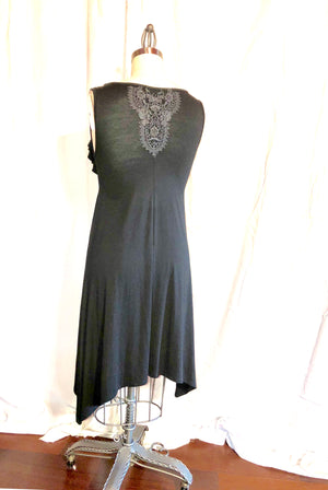 Handmade Black Knee Length Dress