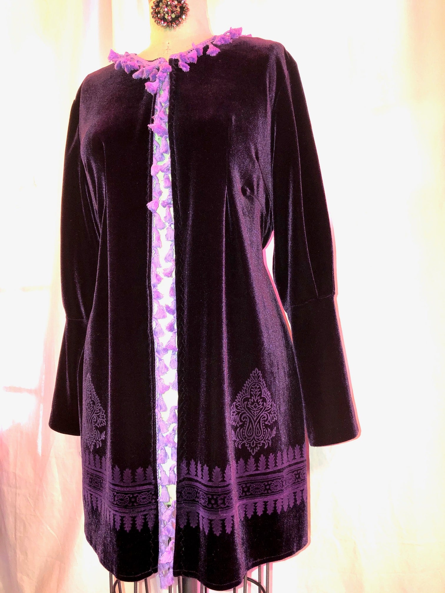 Dark Purple Stretch Velvet Jacket