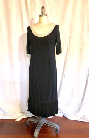 Handmade Black Dress w/Ruffles