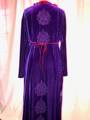 Long Purple Stretch Velvet Dress