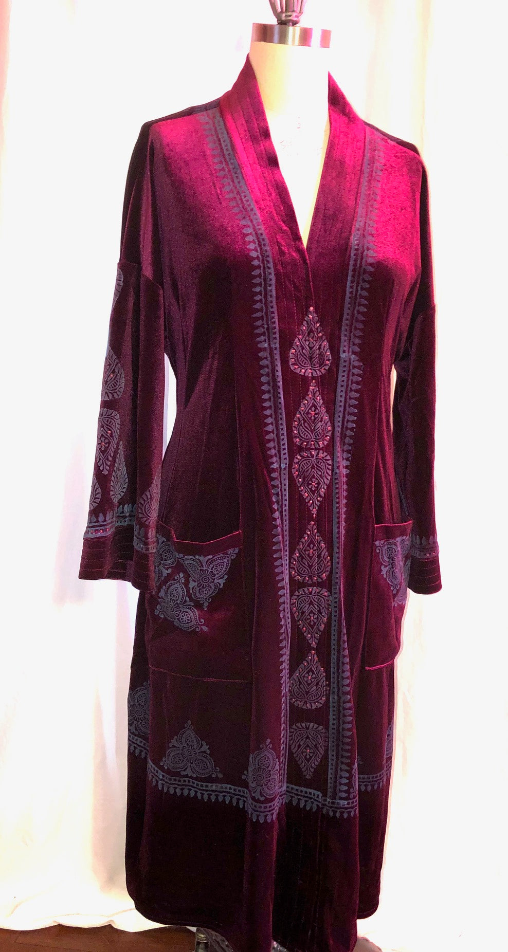 Burgundy/Cherry Stretch Velvet Dress