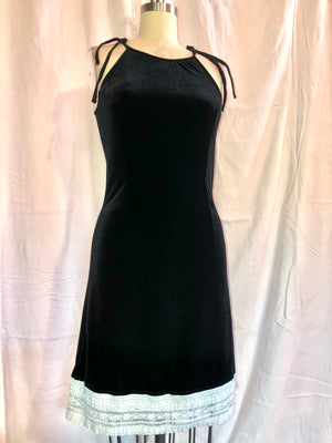 Handmade Black Stretch Velvet Dress