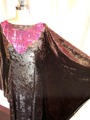 Handmade Full Length Velvet Caftan Dress