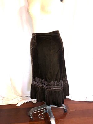 Handmade Brown Velvet Skirt/Wrap