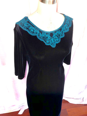 Handmade Black Velvet Dress