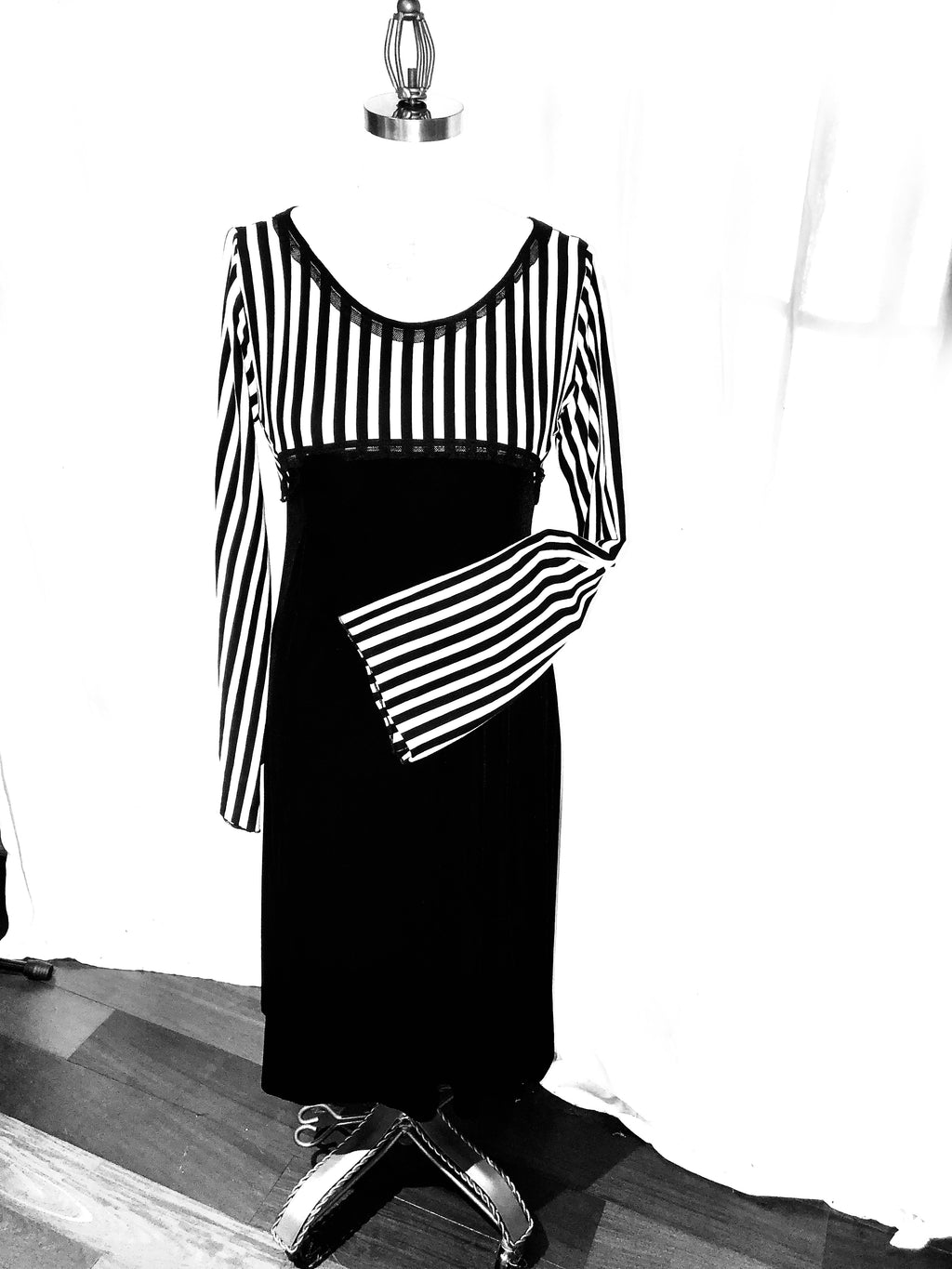 Dress - 1/2 Velvet, 1/2 Striped Knit