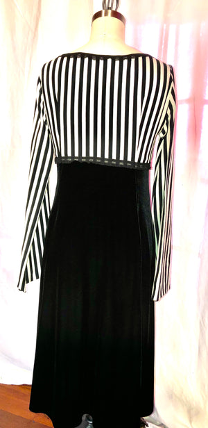 Dress - 1/2 Velvet, 1/2 Striped Knit