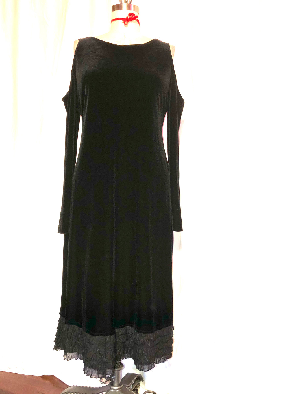 Black Stretch Velvet Dress