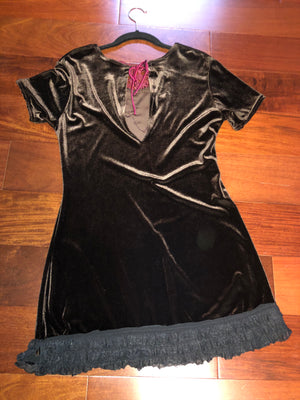 Dark Brown Stretch Velvet Minidress/Top