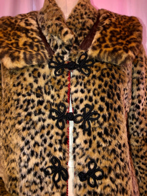 Warm Fake Leopard Fur Coat